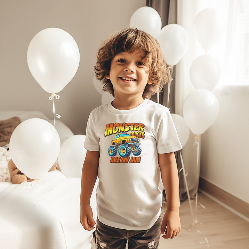 Monster Trucks are my Jam Monster Truck Shirt for Boys Boys Monster Truck Shirt Back To School Birthday Party Offroad Monster Truck Gift bild 3