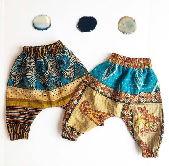 baby gift, baby boys clothing, kids clothing, harem pants, baby pants, baby clothing, kantha, bohemian clothing, boho clothing