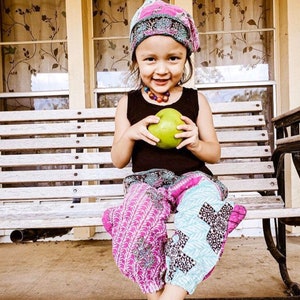 girls clothing, kids clothing, harem pants. toddler pants, toddler clothes, hippie clothing, kantha, bohemian clothing, boho clothing