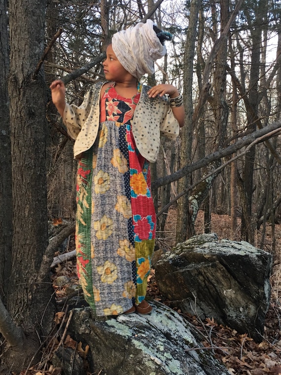 girls dress, dress, girls clothing, bohemian dress, kantha, vintage fabric, kids clothing, children's clothing, hippie girl, ISLA DRESS