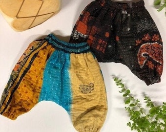 Vintage Kantha Harem Pants, Baby Boho Clothing, Custom Fit