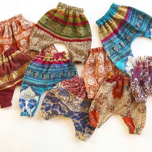 baby girls clothing, kids clothing, harem pants, baby pants, baby clothing, hippie clothing, kantha, bohemian clothing, boho clothing