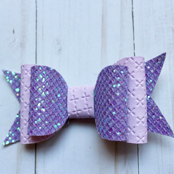 Purple Glitter Hair Bow Little Girl Bow Girls Barettes Hair Etsy