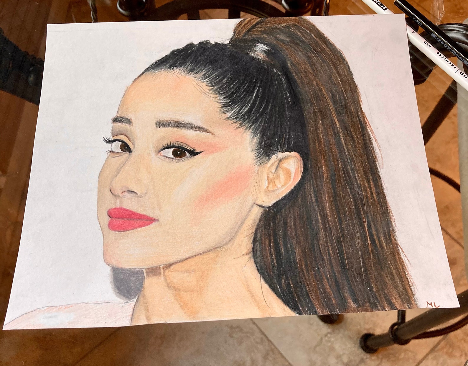 Ariana Grande Original Color Pencil Drawing | Etsy