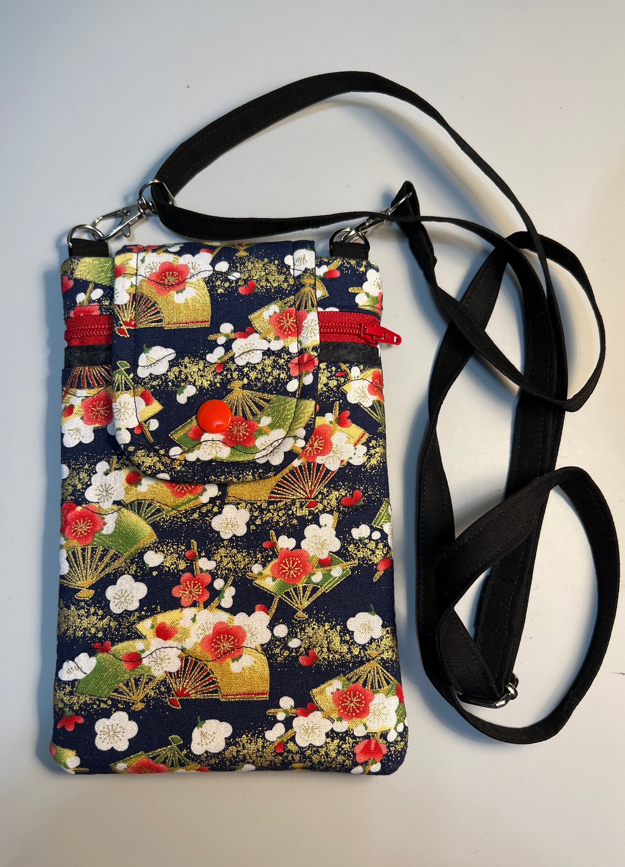 pink cherry blossom Crossbody Cell Phone Purse Shoulder Bag purse Small  crossbody wallet PU Women Crossbody bag