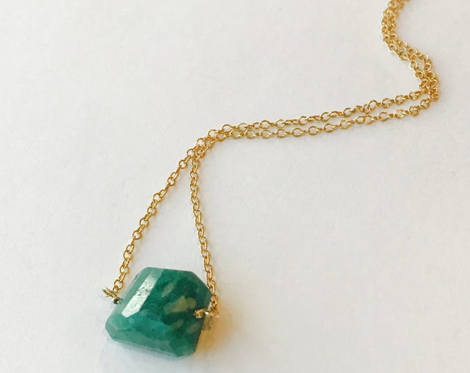 Amazonite Necklace Green Necklace Healing Necklace Green Stone Necklace  May Birthday Layering Necklace Boho Necklace