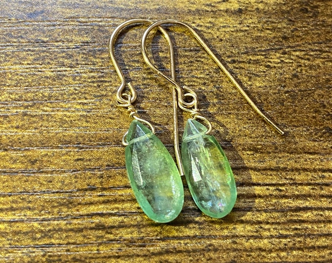 Green Kyanite Earrings Kyanite Earrings Gemstone Earrings Boho Earrings June Birthstone Summer Earrings June Birthday June Gift