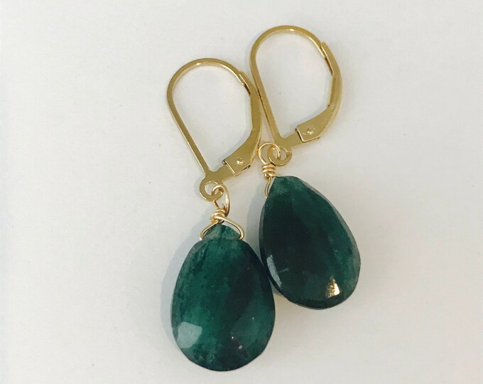 Aventurine Earrings Green Aventurine Earrings August Birthstone August Birthday Earrings 14 K Gold Fill Earrings Boho Earrings Gold Earrings