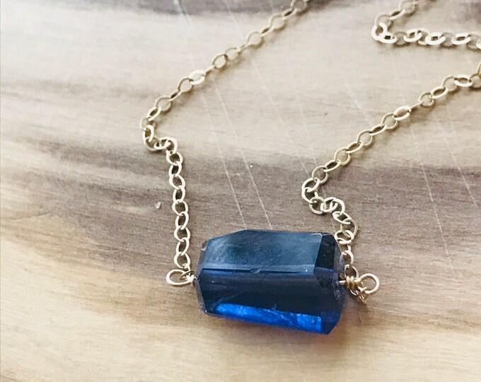 Sapphire Necklace Healing Necklace Charm Necklace Gemstone Necklace September Birthstone 6th Chakra Necklace