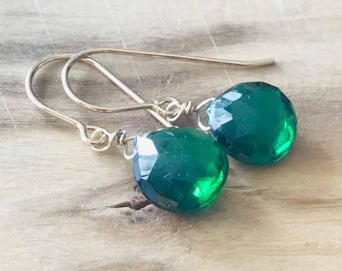 Green Quartz Earrings London Blue Quartz Earrings Bridal Earrings Quartz Earrings December Birthstone December Gift 14 K Gold Fill