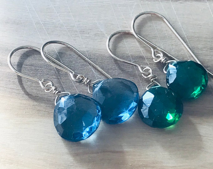 London Blue Earrings Topaz Earrings Blue Bridal Earrings Quartz Earrings December  Birthstone December Gift