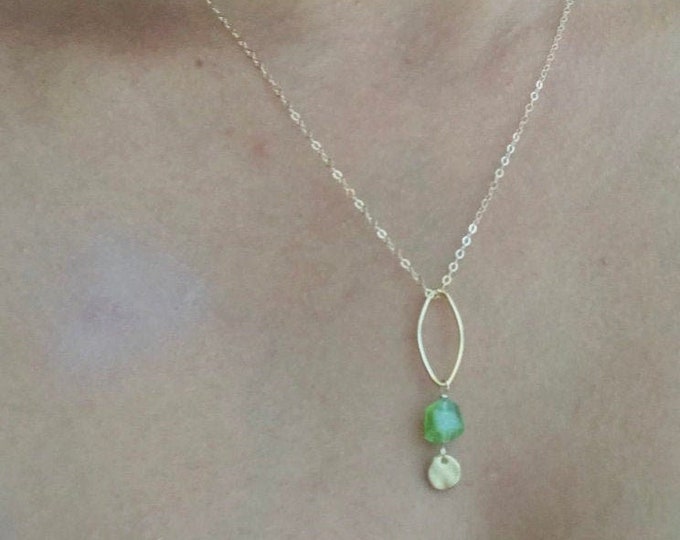 Peridot Necklace 14 k Gold Fill Necklace boho minimalist necklace August Birthstone boho peridot necklace Gift for her