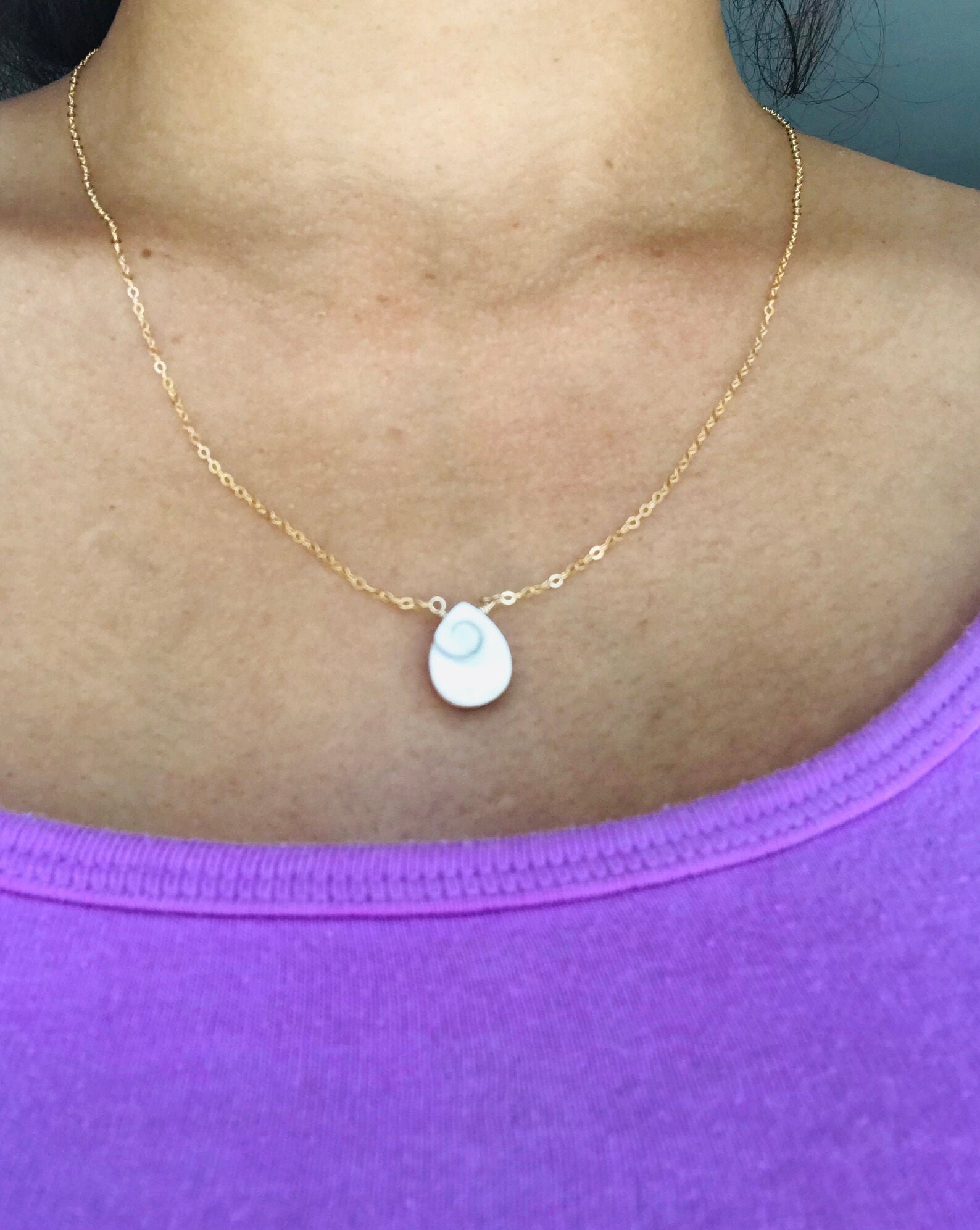 Shell Necklace Summer Shell Necklace Eye of Shiva 14 K Gold Etsy