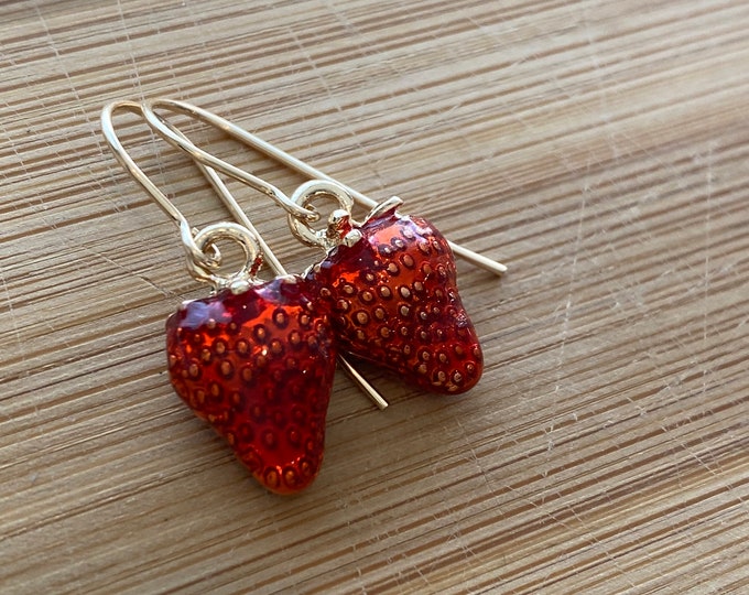Strawberry earrings Fruit earrings Gift for daughther Gift for her christmas gift