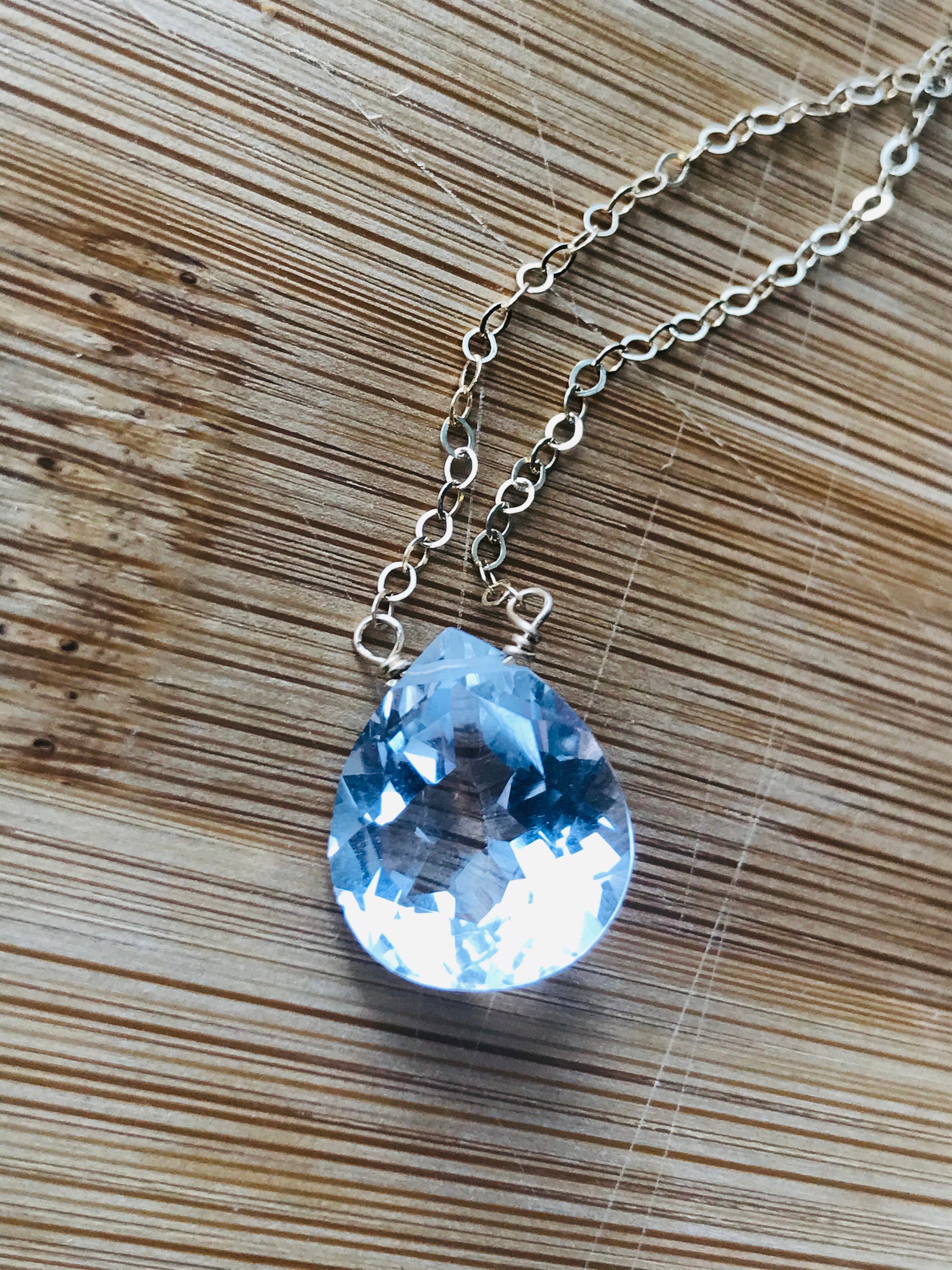 Crystal Necklace Rock Crystal Necklace Natural Gemstone Jewelry 14 k