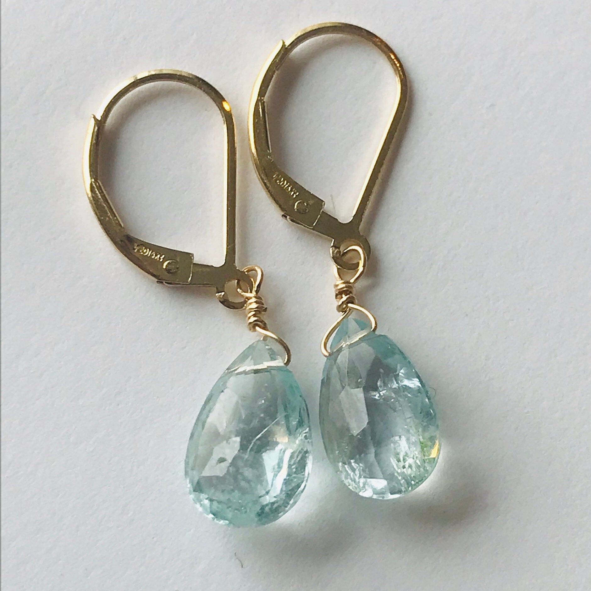 Aquamarine earrings Natural aquamarine earringsa Natural crystal March