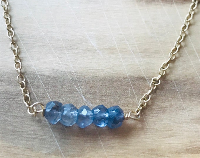 Sapphire Choker Lolite choker Lolite Necklace sapphire Lolite Choker Gemstone Ckoker Chakra Necklace Layering september Necklace Minimalist