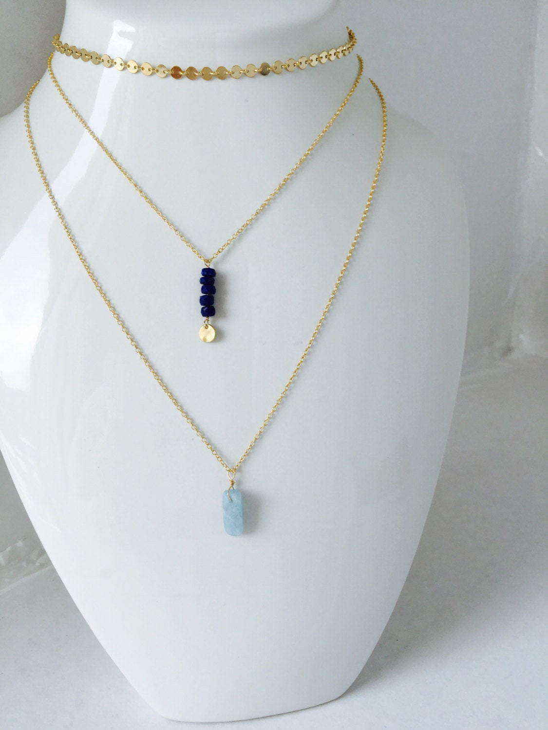 Lapis Lazuli Necklace Lolite Necklace Turquoise Necklace Layering ...