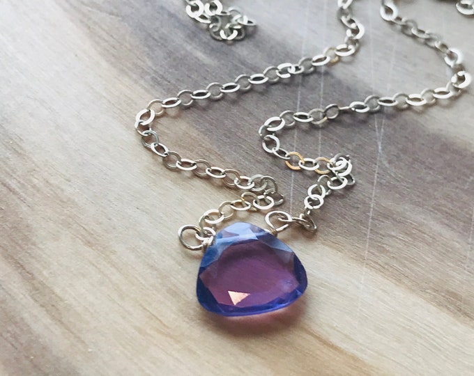 Amethyst Necklace Genuine Amethyst Necklace February birthstone Gemstone Necklace Yoga Necklace Healing Necklace layering Necklace