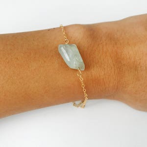 Natural Aquamarine Bracelet March Birthstone Bracelet Healing image 1