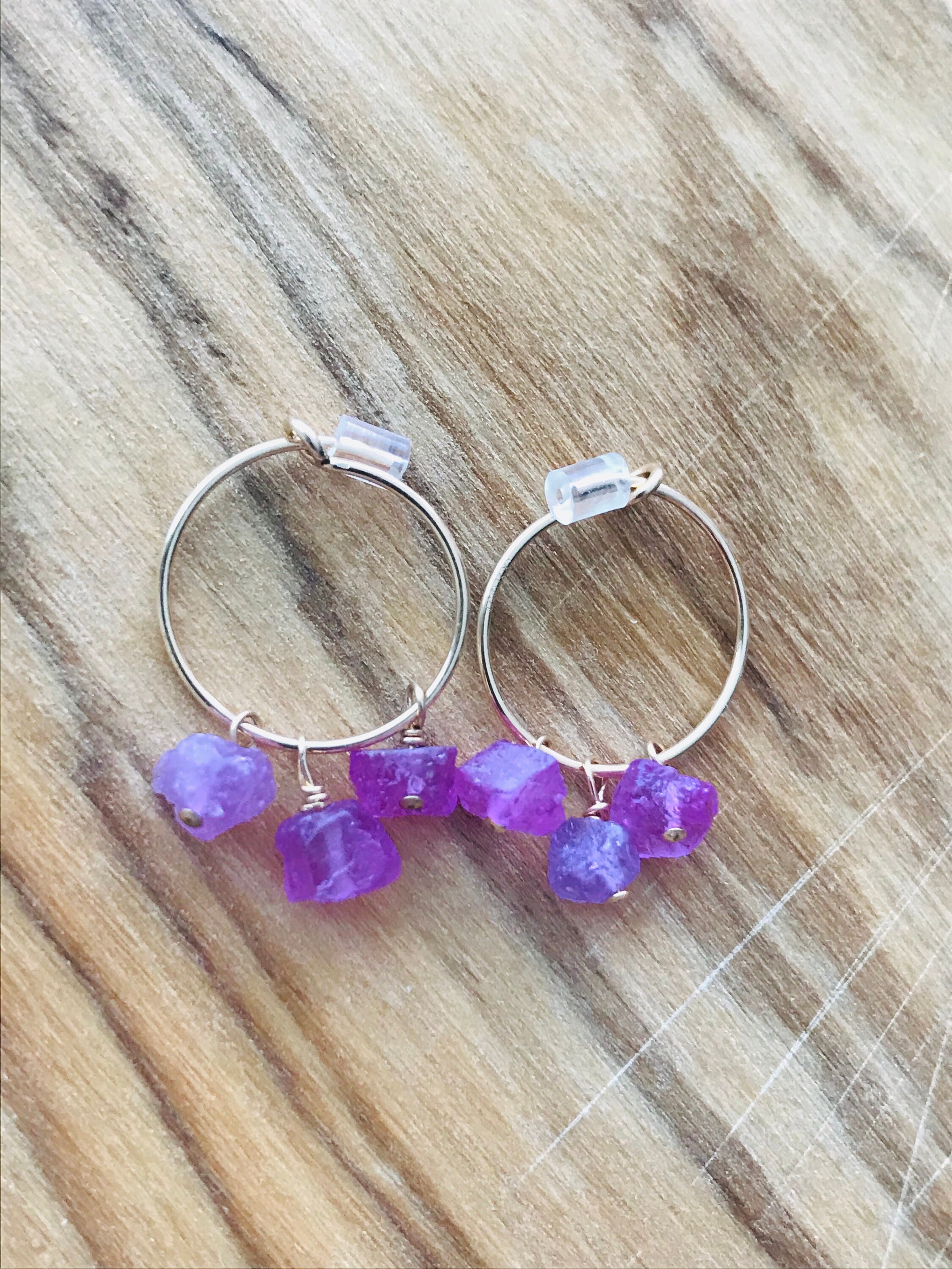 Raw sapphire earrings Clearance