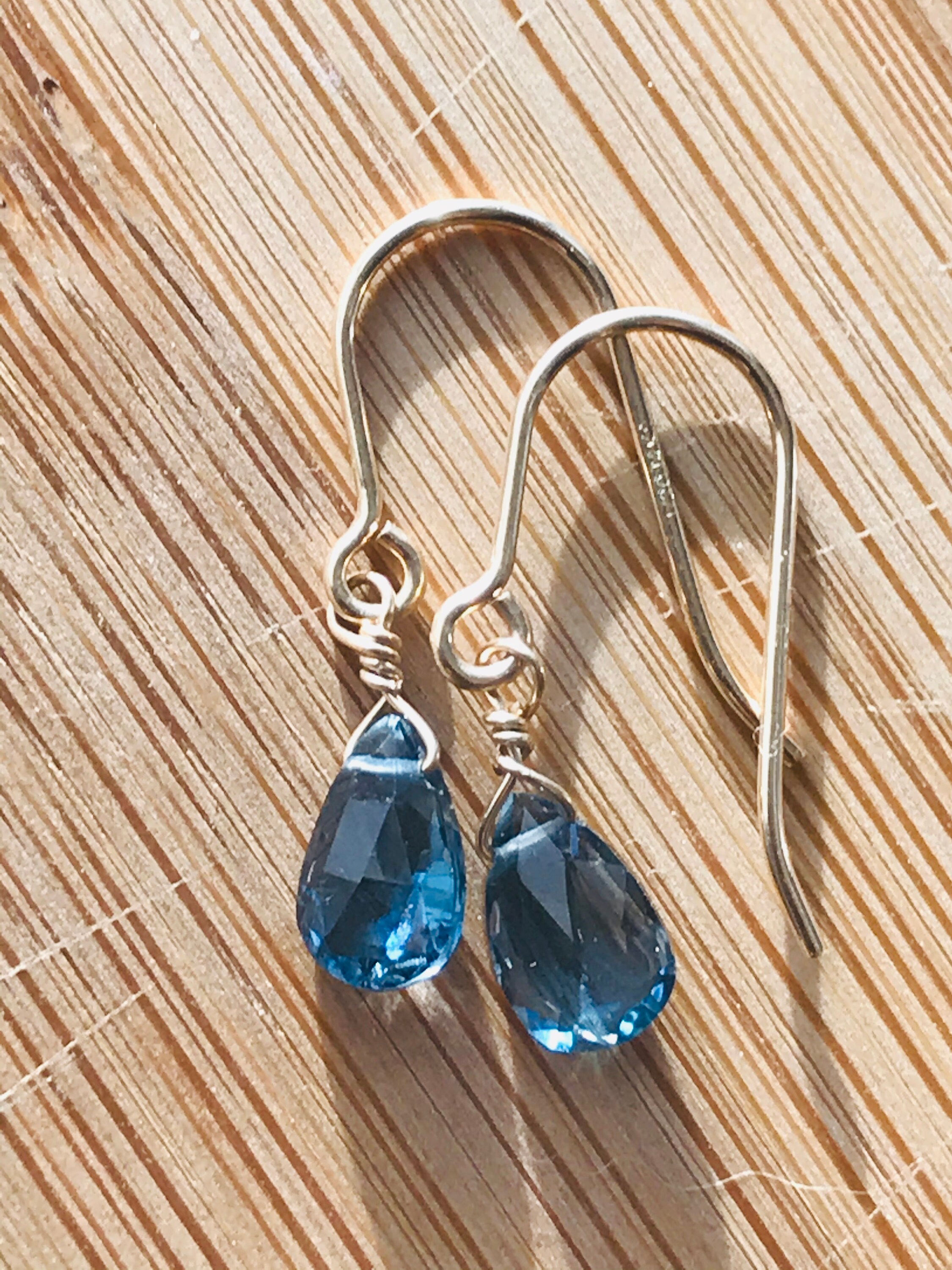 London Blue Earrings Briolette Earrings Blue Topaz Earrings London Blue