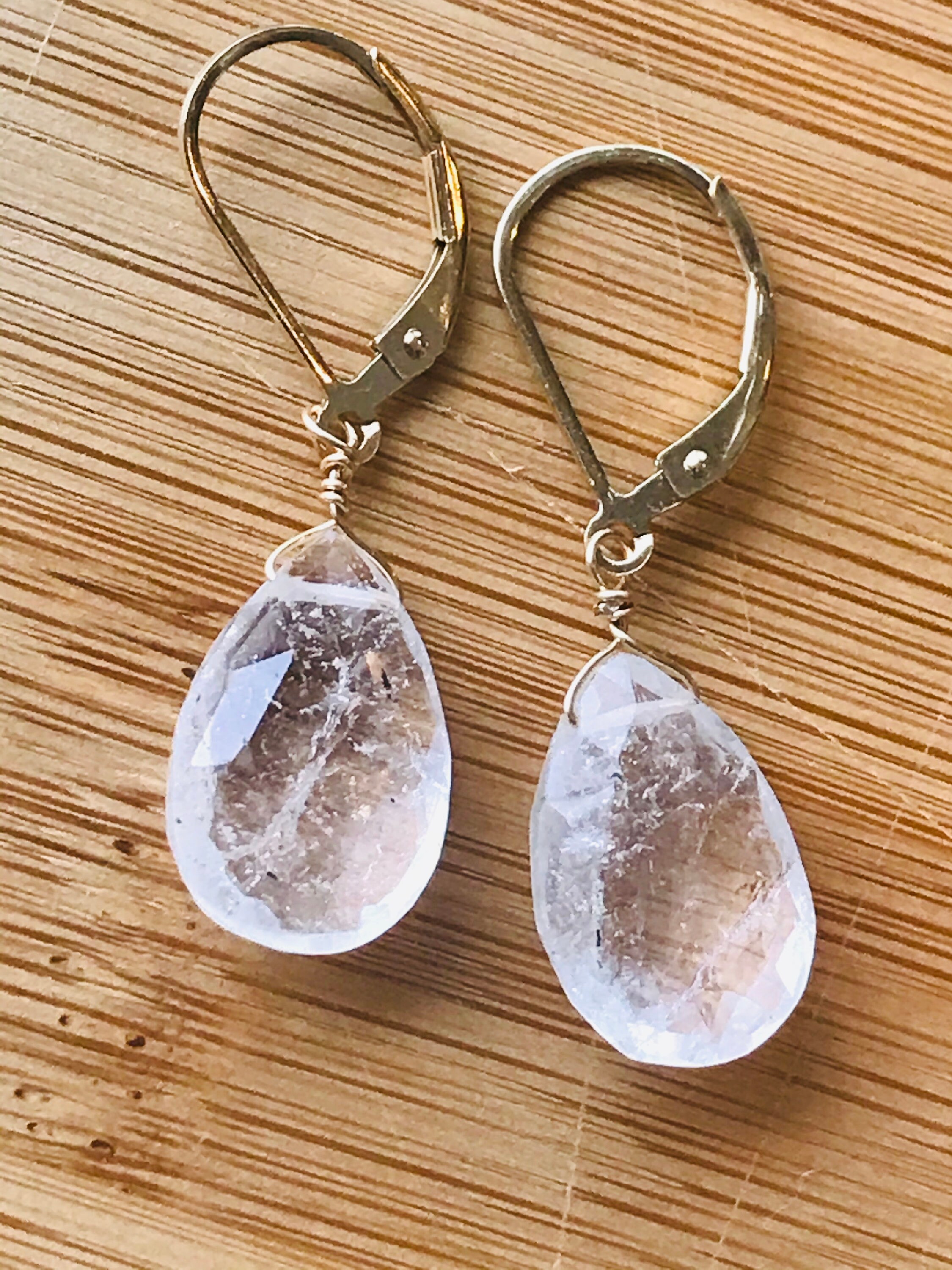 White topaz Necklace Topaz Necklace Quartz necklace 14 K Gold necklace