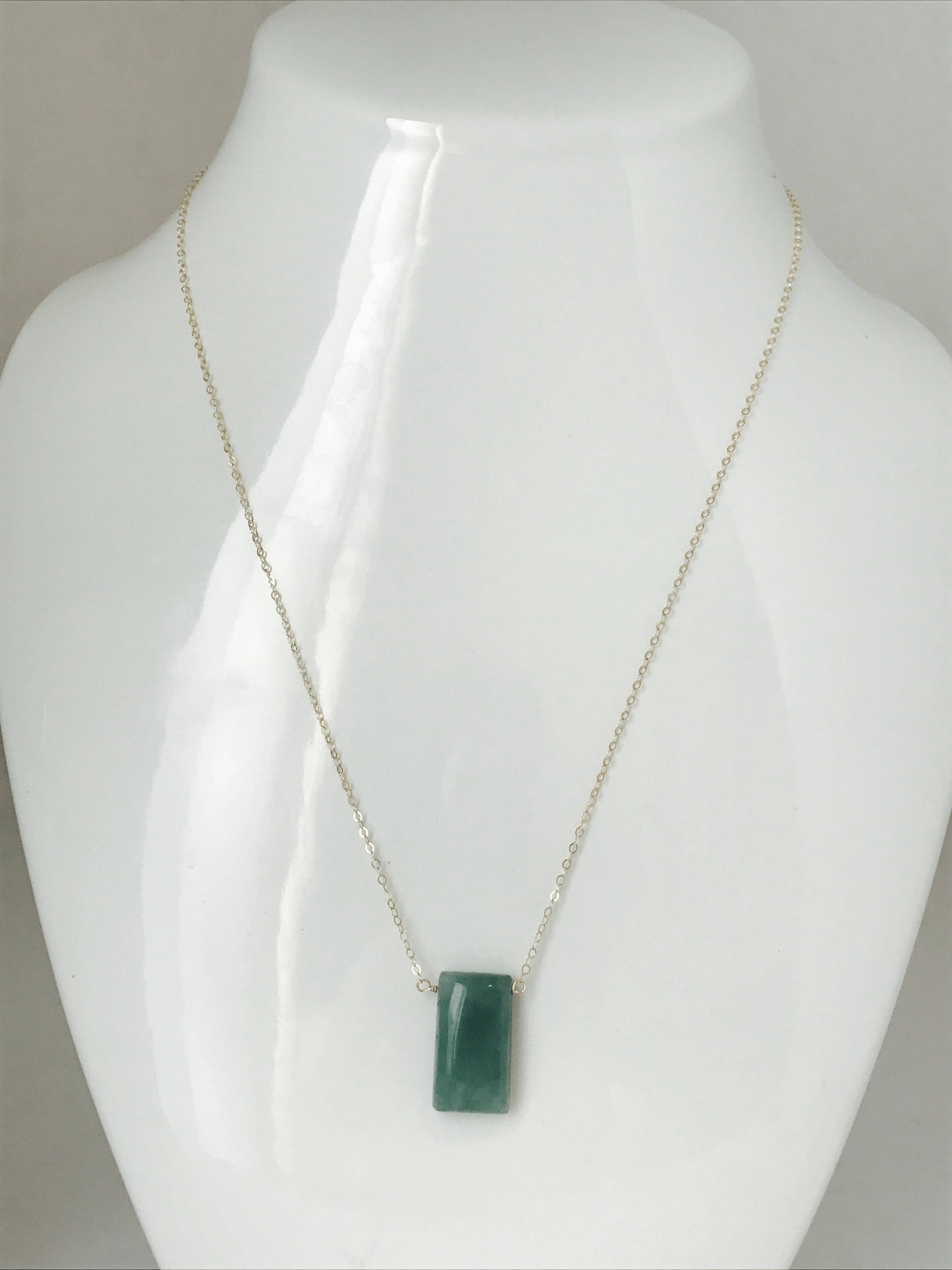 Jade Necklace Genuine Jade Necklace Boho March Birthday March