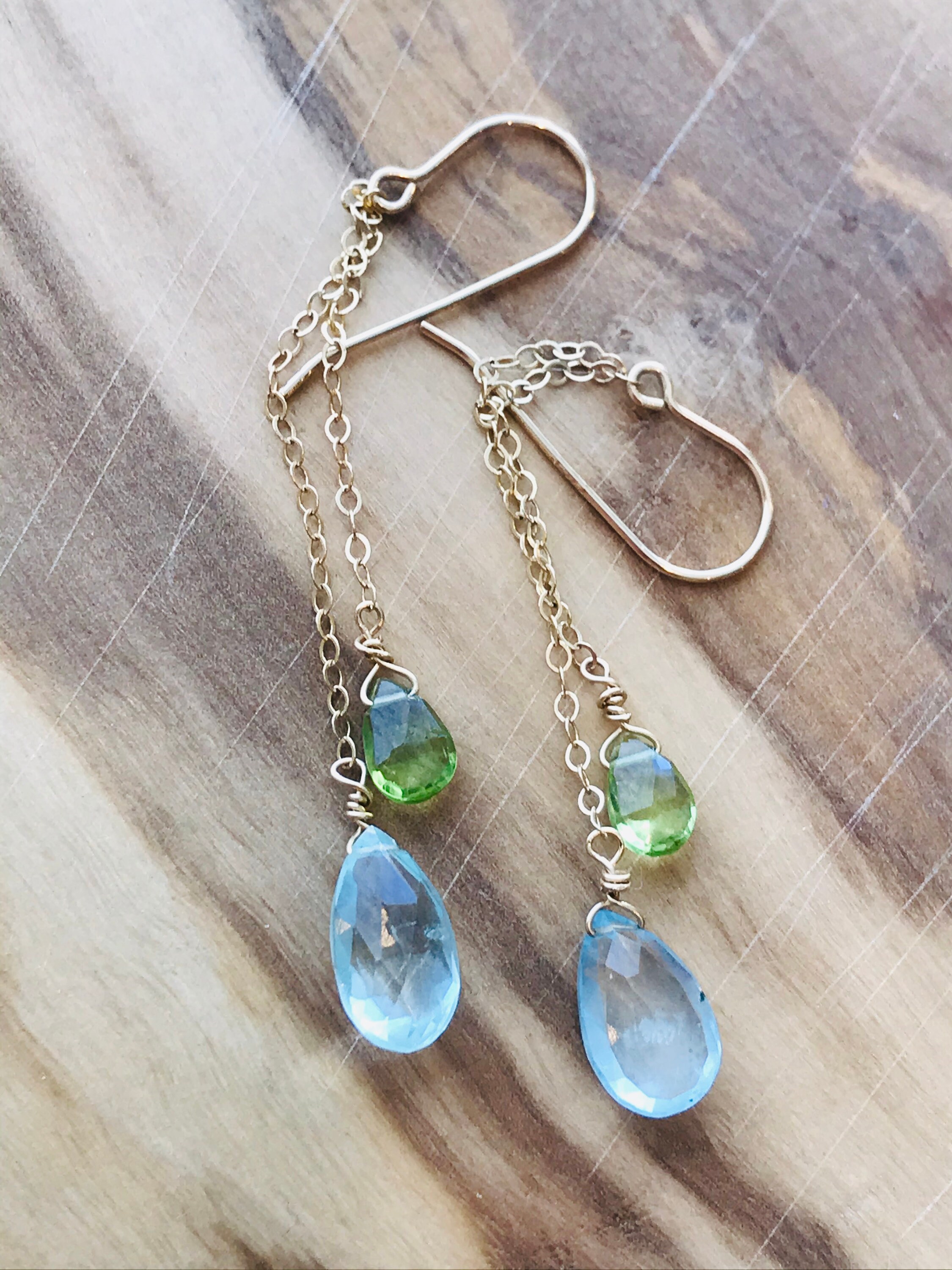 Peridot Aquamarine Earrings August Birthstone March Birthstone Healing ...