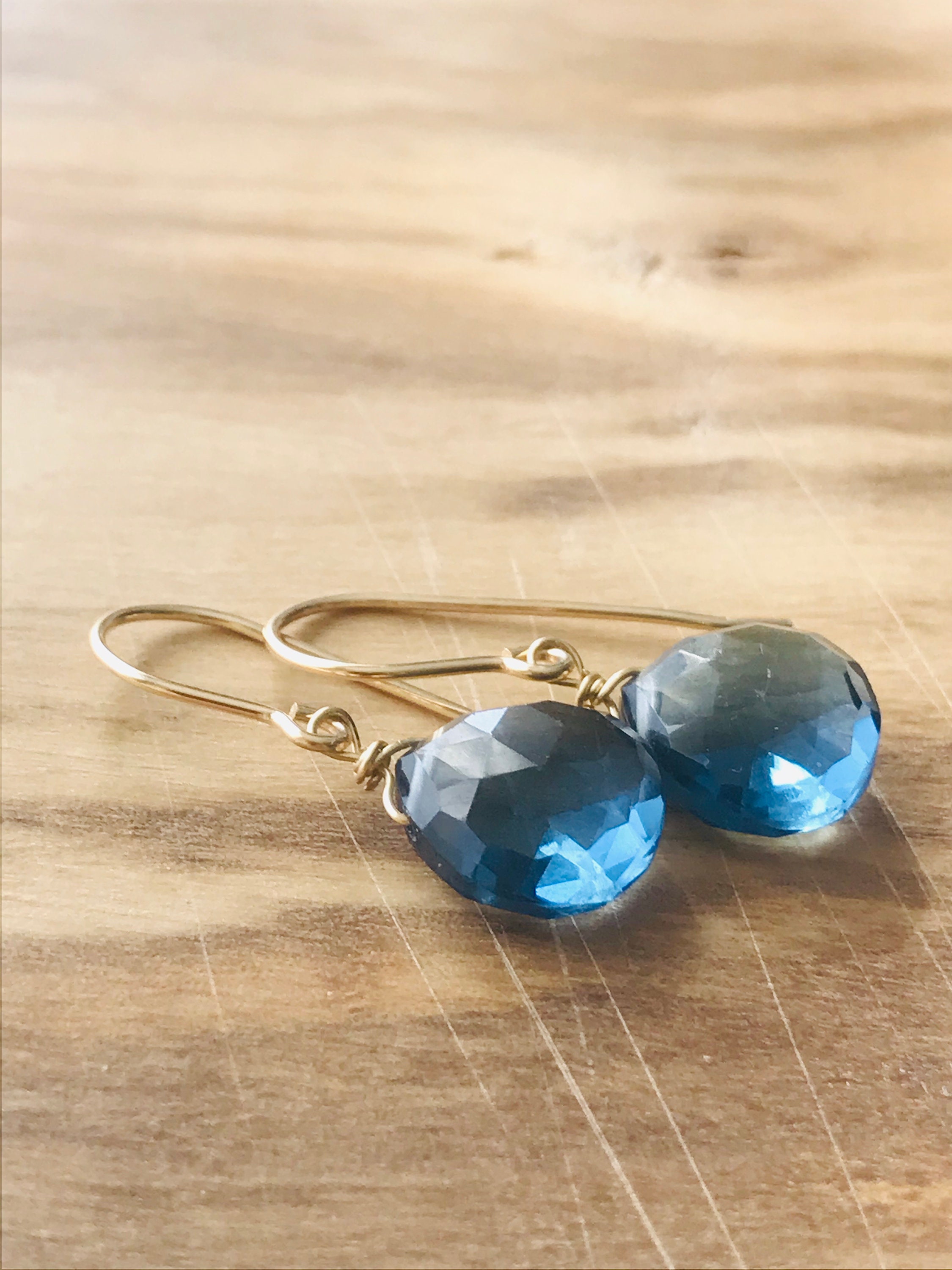 London Blue Earrings Topaz Earrings Blue Bridal Earrings Quartz