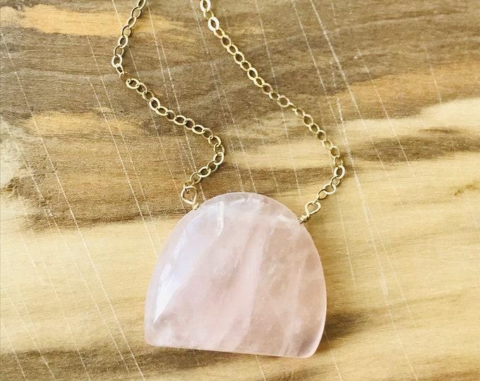 Valentine's Day Gift Rose Quartz Necklace October Birthday Necklace Layering Necklace Pink Necklace Love Necklace October Birthstone