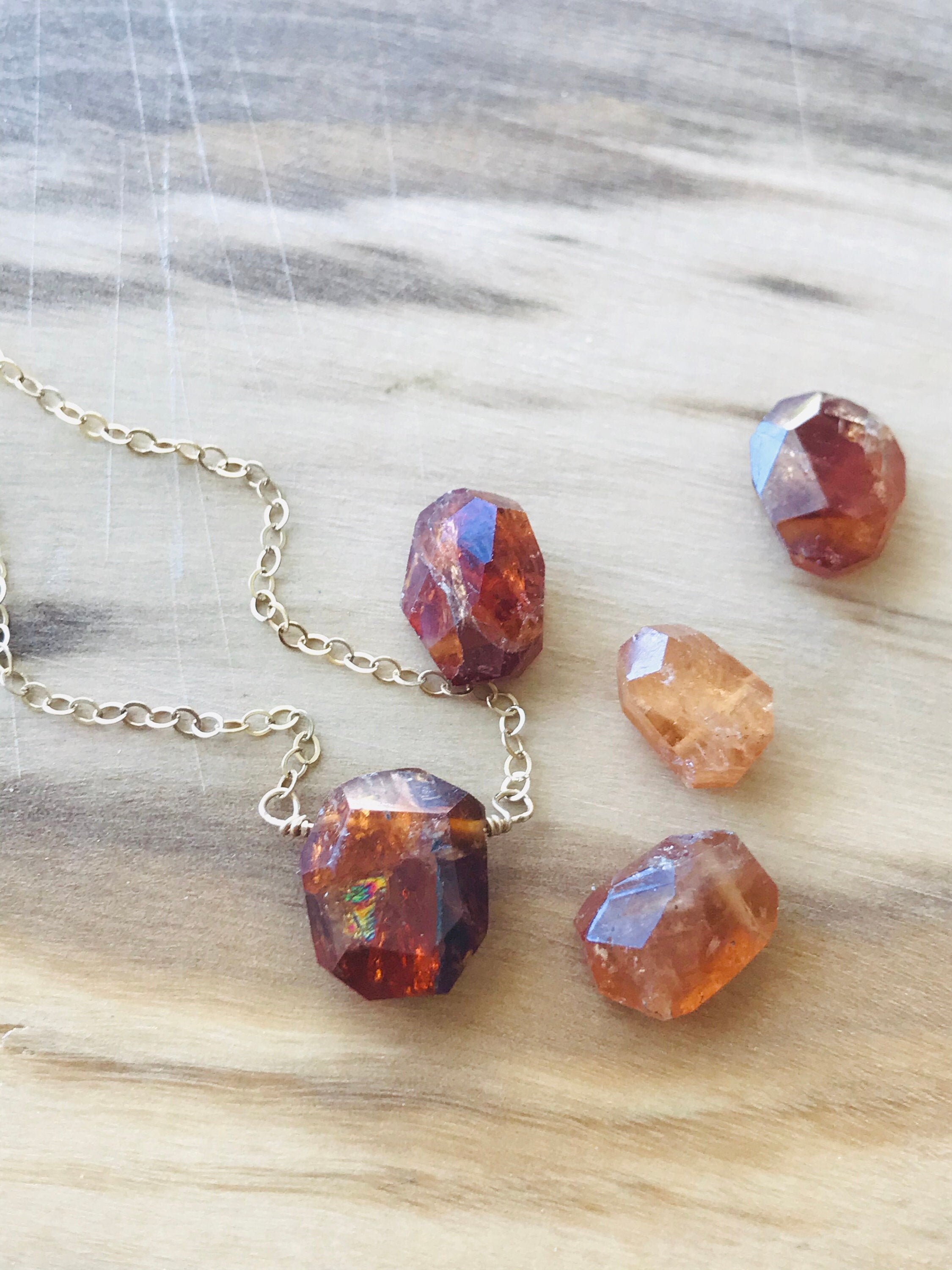 Raw Garnet Necklace