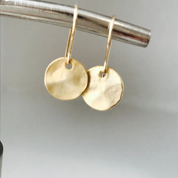 Gold Coin Earrings Gold Earrings Drop Earrings Minimalist Earrings Dainty Earrings Disc Earrings Gold Disc Earrings