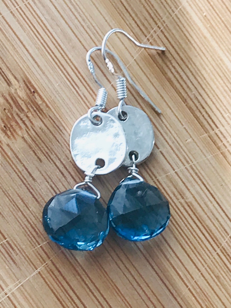 London Blue Quartz Earrings Topaz Earrings Gemstone December Birthstone Healing Earrings Minimalis Earrings Silver Earrings Sterling Silver
