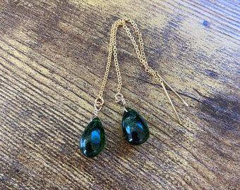 Diopside Earrings Green gemstone Earrings Healing Earrings Gemstone earrings Briolette Earrings Drop Earrings Minimalist Earrings