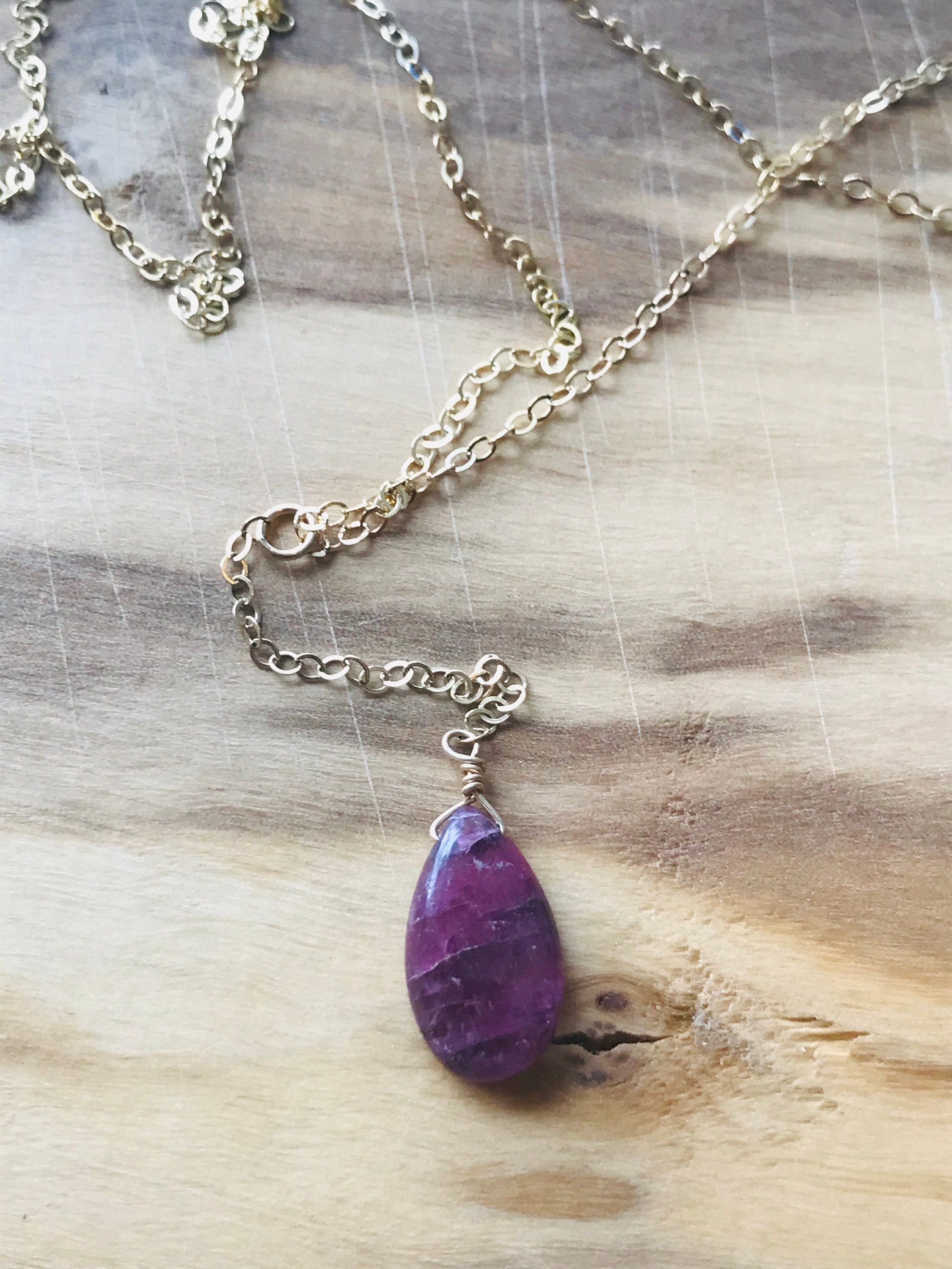 Pink Tourmaline Necklace Y Necklace Raw Tourmaline Necklace Healing Necklace Boho Necklace