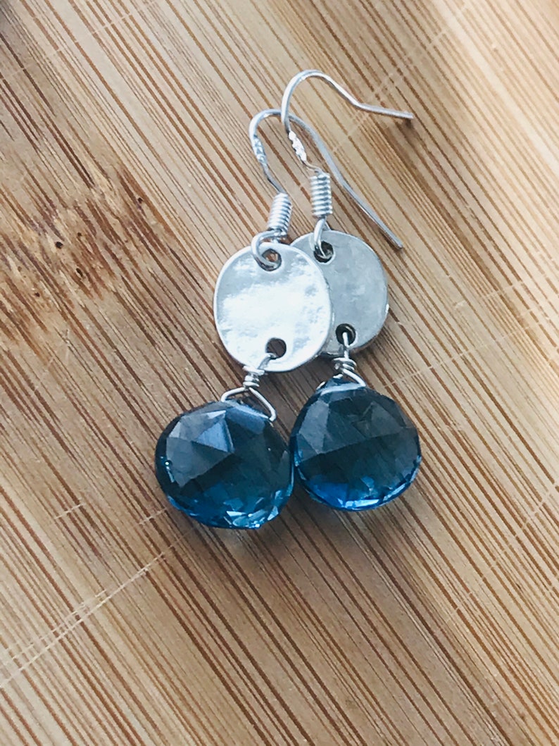 London Blue Quartz Earrings Topaz Earrings Gemstone December Birthstone Healing Earrings Minimalis Earrings Silver Earrings Sterling Silver