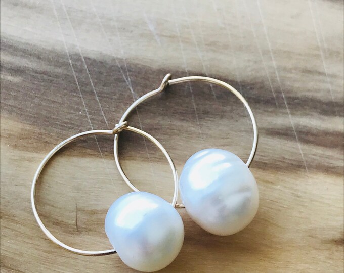 Pearl Earrings Hoop Earrings Gemstone Earrings Healing Earrings June Birthstone Boho Earrings Valentine’s Day gift