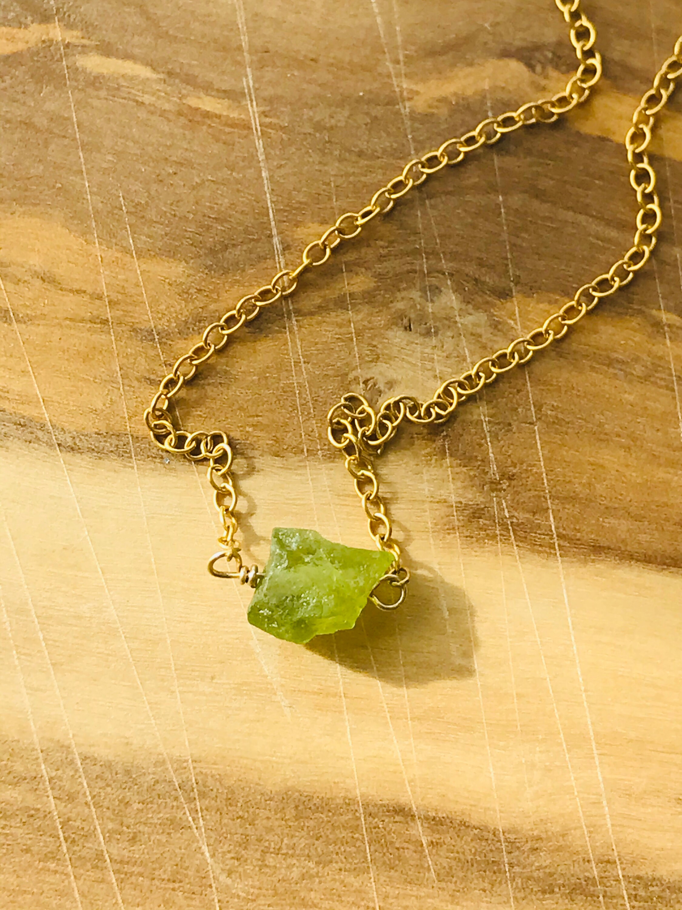 Rough Peridot Solid 925 Sterling Silver Pendant 18