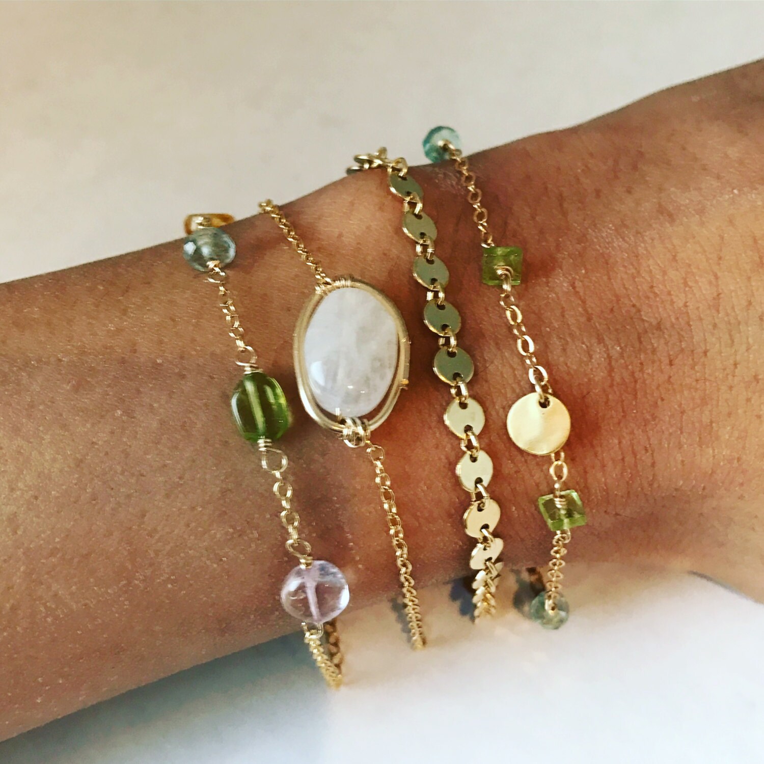 Moonstone Bracelet layering Bracelet Gemstone Bracelets Minimalist Bracelet Dainty Bracele