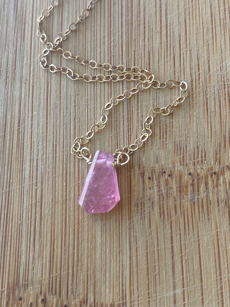Raw tourmaline necklace Clearance