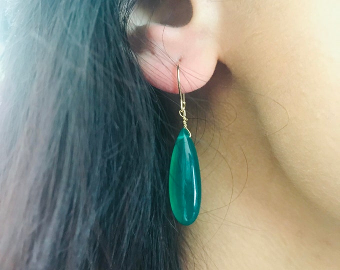 Green Onyx Earrings Onyx Earrings Onyx Necklace May Birthstone Onyx set Green Earrings Drop Earrings