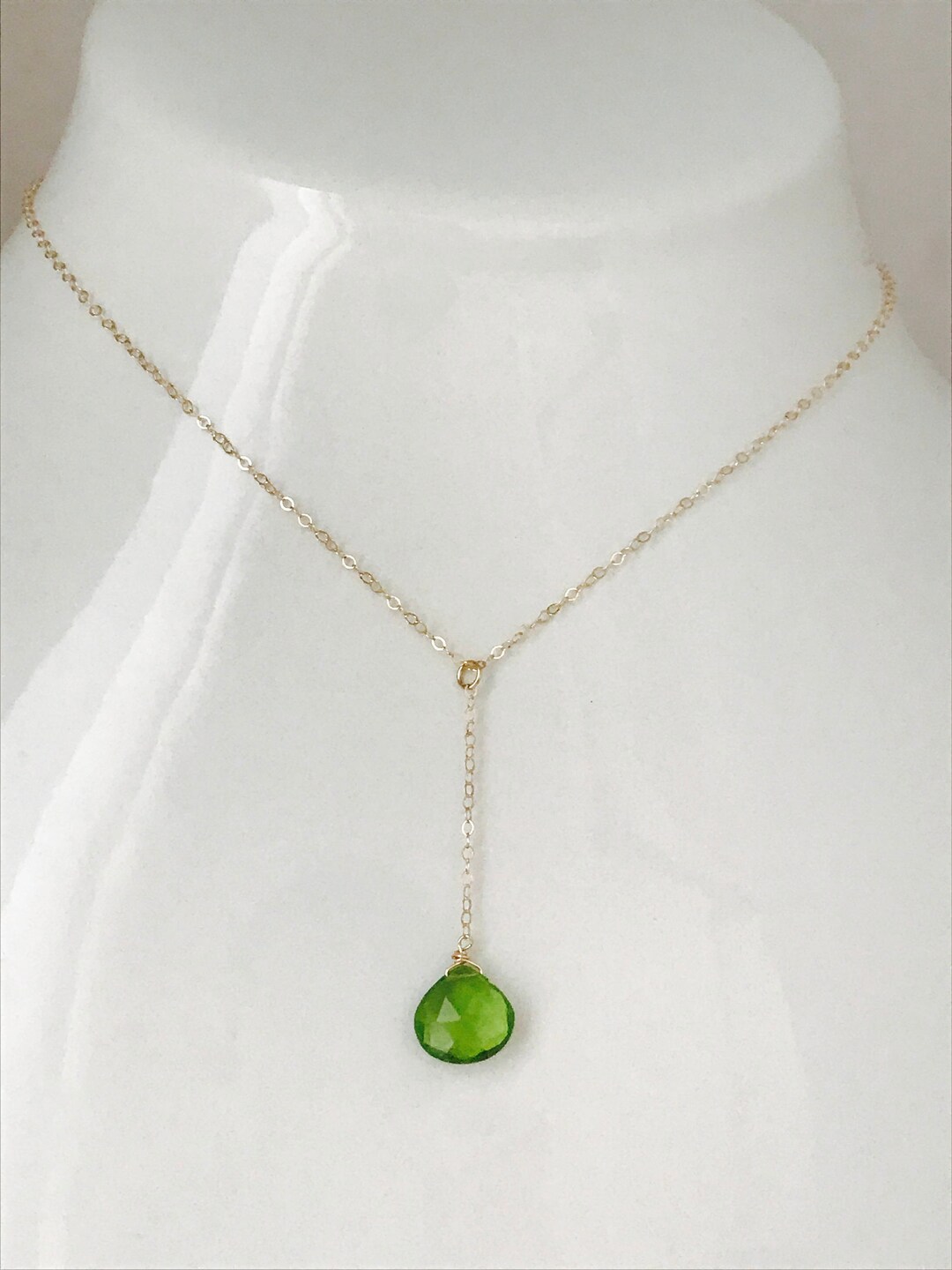 Peridot Necklace Y Necklace Healing Necklace August Birthstone - Etsy