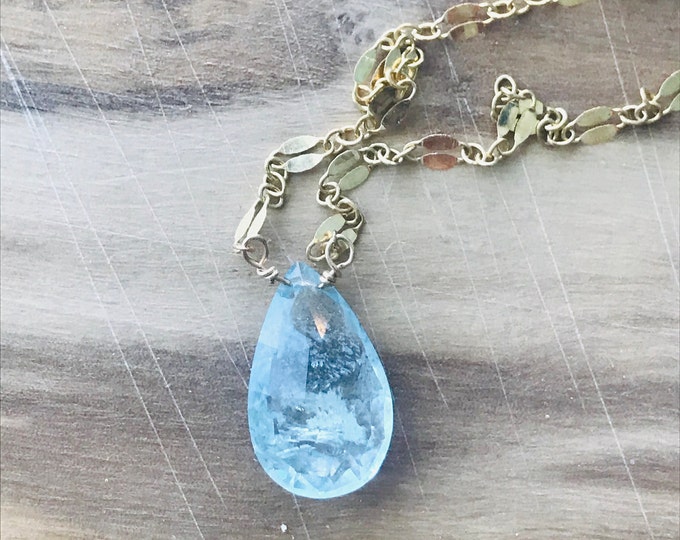 Natural Aquamarine Necklace Aquamarine Jewelry March Birthstone Aquamarine set Raw Crystal Necklace natural Stone Necklace Gemstone Necklace