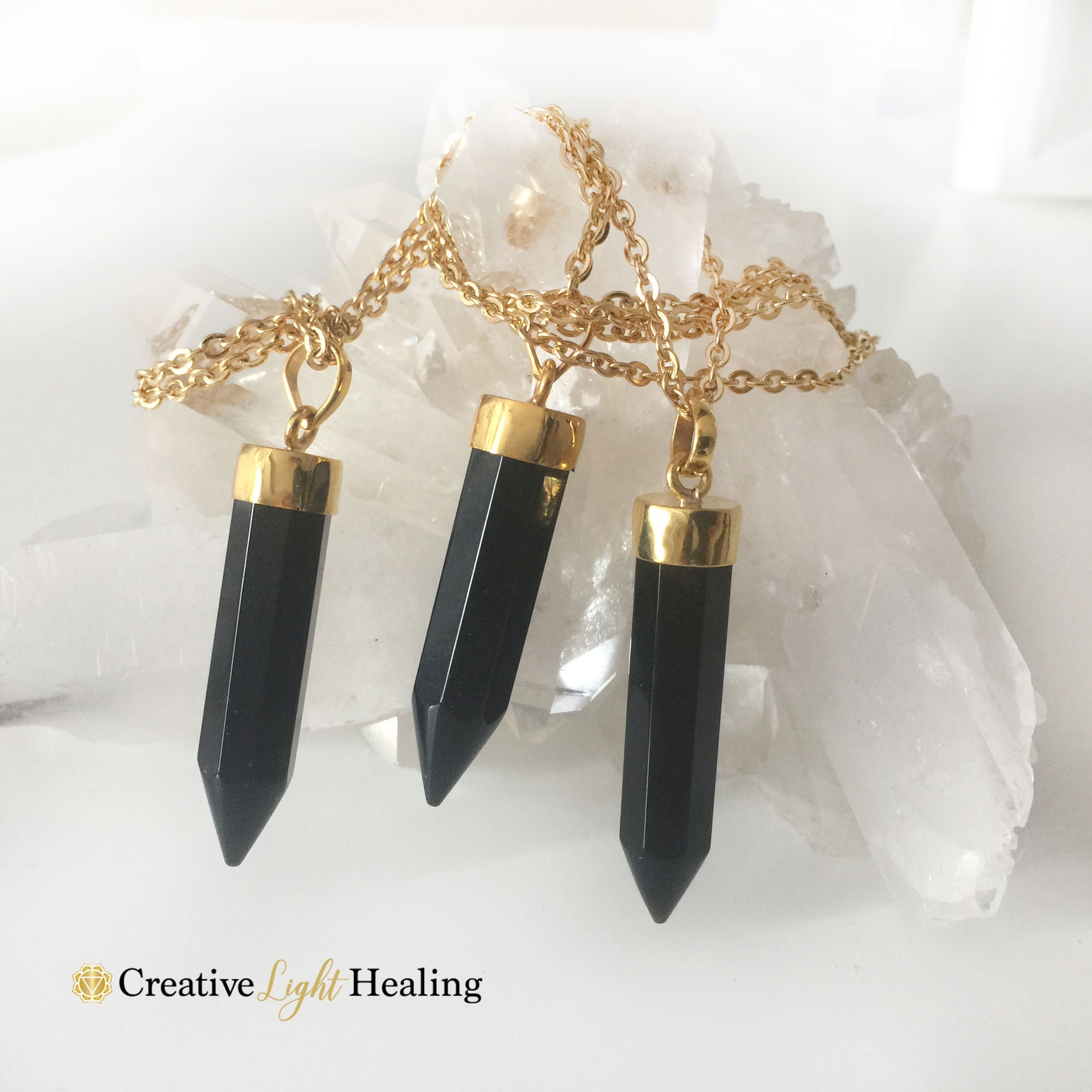 Ritual Crystal Pendant Medieval Jewelry Protection Amulet Onyx Jewelry Black Onyx Necklace black Meditation Crystal Medieval Necklace