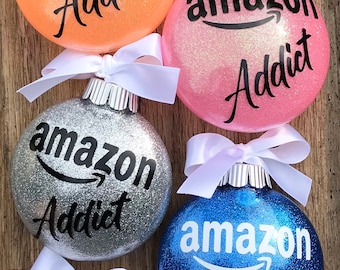 Amazon Addict Ornament, Holiday gift, Gag gift, Coworker gift