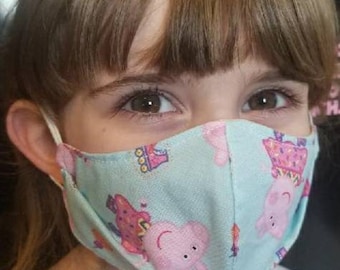Masque facial en tissu lavable pour enfants : 3-6 ans