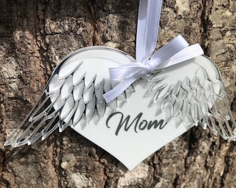 Personalized Angel wing heart Ornament