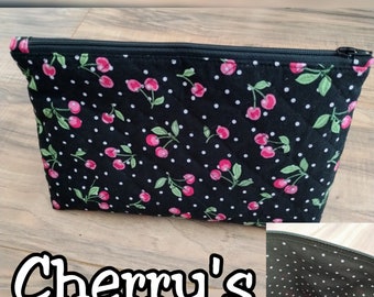 Quilted Cotton Makeup Bag: Travel Cosmetic Organizer