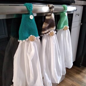 Gnome Kitchen Towel Holders Scandinavian Gnome Crochet kitchen holder image 8